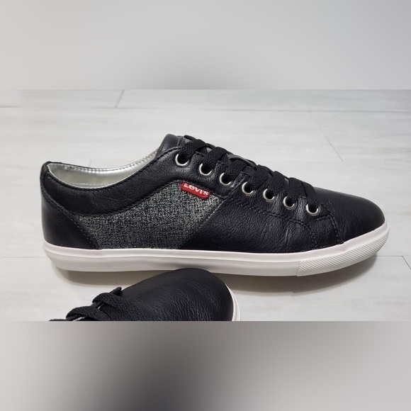 Levi’s Strauss & Co. Black Leather Men’s Causal Sneaker Shoe - Picture 4 of 11
